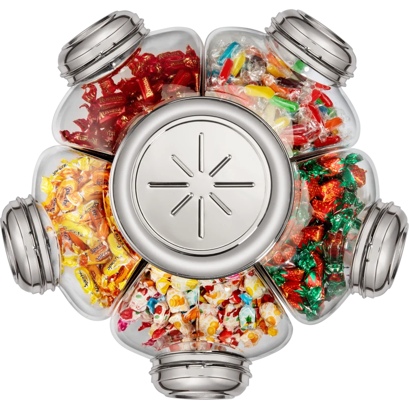 Overhead view of the five-jar Candy Carousel